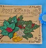 JUSTRITE AUS AMERIKA Justrite Christmas Postcard Cling Background Stamp