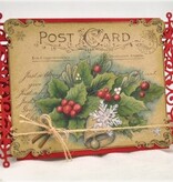 JUSTRITE AUS AMERIKA Justrite Christmas Postcard Cling Background Stamp