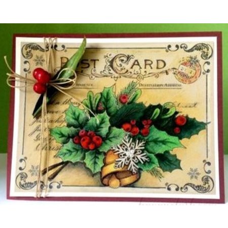JUSTRITE AUS AMERIKA Justrite Postal de Navidad Cling Antecedentes sello