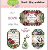 JUSTRITE AUS AMERIKA Justrite Shabby Chic label Cling Stamp Set