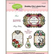 JustRite Shabby Chic etiketten Cling Stamp Set