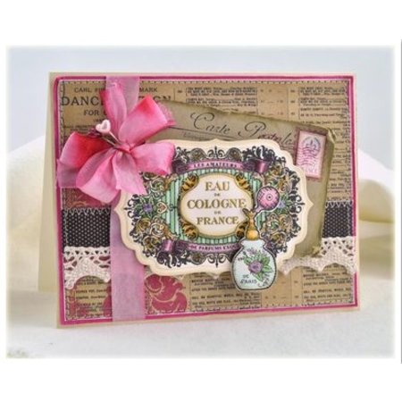 JUSTRITE AUS AMERIKA Justrite Shabby Chic étiquette Cling Stamp Set