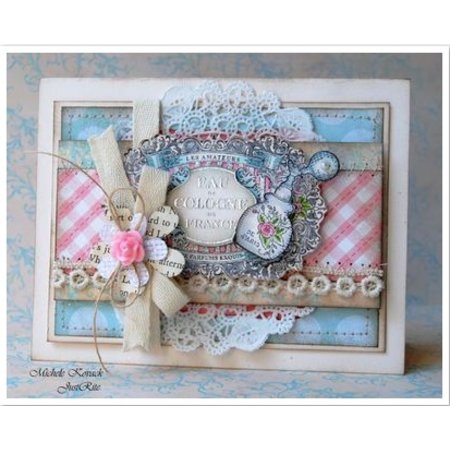 JUSTRITE AUS AMERIKA Justrite Shabby Chic étiquette Cling Stamp Set