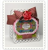 JUSTRITE AUS AMERIKA Justrite Shabby Chic label Cling Stamp Set