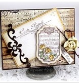 JUSTRITE AUS AMERIKA Justrite Shabby Chic étiquette Cling Stamp Set