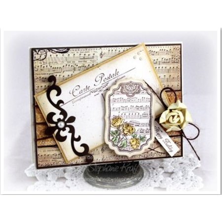 JUSTRITE AUS AMERIKA Justrite Shabby Chic étiquette Cling Stamp Set