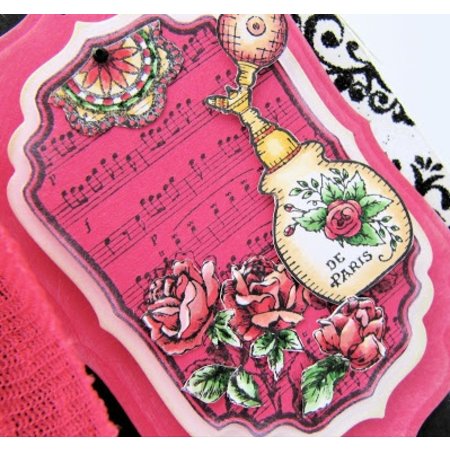 JUSTRITE AUS AMERIKA Justrite Shabby Chic étiquette Cling Stamp Set