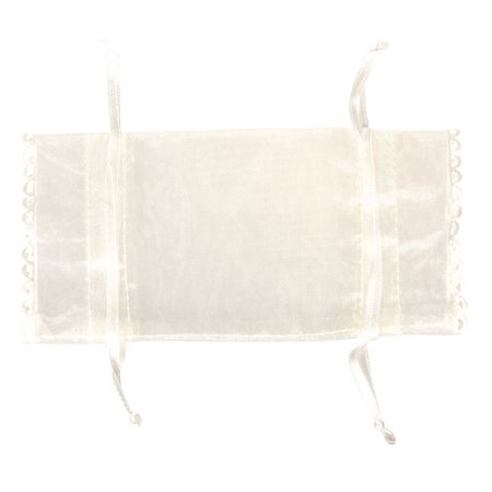 BASTELZUBEHÖR / CRAFT ACCESSORIES Sac d'organza, 14x8cm, SB-Btl 4Stück, ivoire