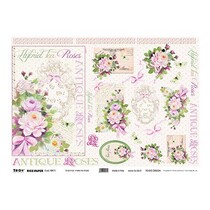 Papel de arroz de 35 x 50 cm - rosas de té híbridas