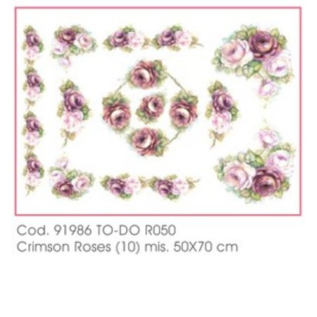 DECOUPAGE AND ACCESSOIRES Carta morbida 50x70cm - Crimson Roses