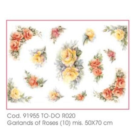 DECOUPAGE AND ACCESSOIRES Papier doux 50x70cm - guirlandes de roses