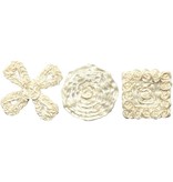 Embellishments / Verzierungen Sorted satin ornaments, size 35-40 mm, cream, 6