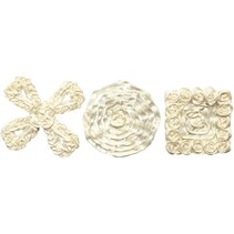 Satinornamente, Größe 35-40 mm, creme, 6 sortiert