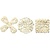 Embellishments / Verzierungen Naargelang satijnen versieringen, grootte 35-40 mm, room, 6
