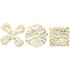 Embellishments / Verzierungen Sorted satin ornaments, size 35-40 mm, cream, 6