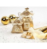 Embellishments / Verzierungen Sorted satin ornaments, size 35-40 mm, cream, 6