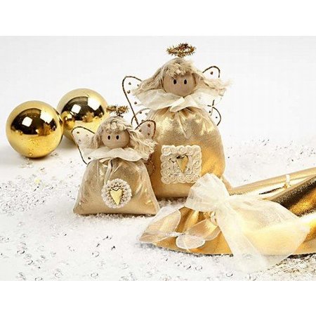 Embellishments / Verzierungen Sorted satin ornaments, size 35-40 mm, cream, 6