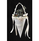 Embellishments / Verzierungen Sorted satin ornaments, size 35-40 mm, cream, 6