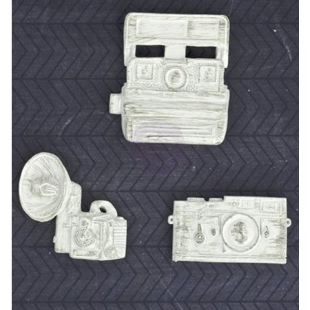 Embellishments / Verzierungen Prima -Resin 3 Cameras