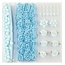 DEKOBAND / RIBBONS / RUBANS ... Poms & Flowers - Embellishment,pom poms & flowers set hellblau