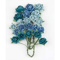 Marianne Projeto rosas de papel azul brilhante