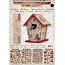 Objekten zum Dekorieren / objects for decorating Bastelset 07: MDF og papir til en vintage birdhouse dekoration, 17cm