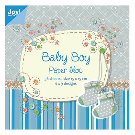 Joy!Crafts und JM Creation Papier blok, 15x15cm, Baby Boy