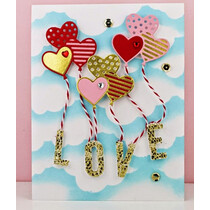XCut, A5 stemplet sjablong Large (10p) - Ballonger