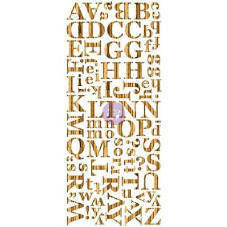 Prima Marketing und Petaloo Alfabeto chapa de madera oscura, alfabeto de madera, 106 piezas