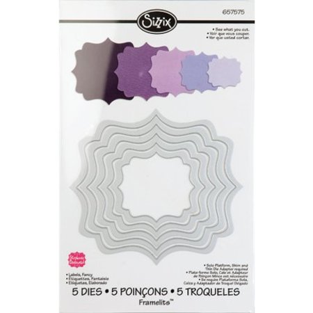 Sizzix Framelits Sett med 5 Maler, Etiketter, Fancy