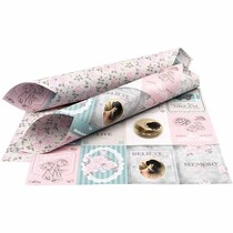 Designer de papel com dois lados impressos, folha de 30,5x30,5 cm, 1 folha, 120 gr