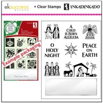 Transparent stamps, Christmas motifs including small acrylic block!