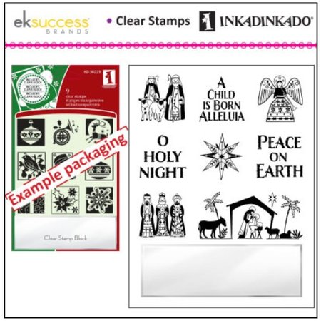 Stempel / Stamp: Transparent Transparante stempels, kerst motieven, met inbegrip van kleine acrylblok!