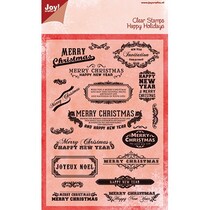 Joy Crafts, selo transparente, texto em Inglês para o Natal