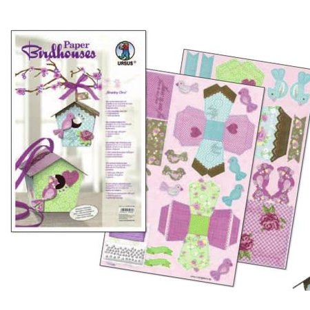 Exlusiv Bird House Craft Kit materiali "Shabby Chic" per 2 grandi e 8 piccoli Birdhouse "Carta Bird Houses"