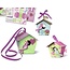 Exlusiv Bird House Craft Kit "lurvede chic" materialer til 2 store og 8 små fuglehus "Papir Bird Houses"