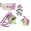 Exlusiv Bird House Craft Kit "Shabby Chic" materialen voor 2 grote en 8 kleine vogelhuisje "Paper Bird Houses"