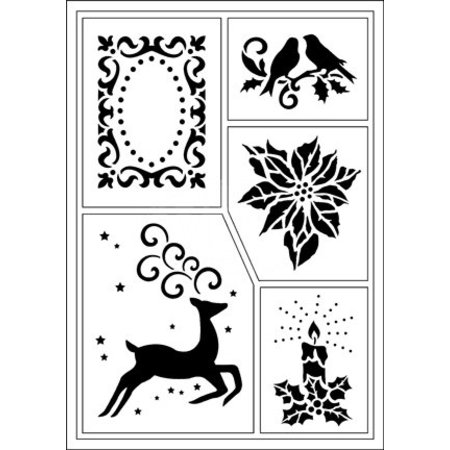 Schablonen und Zubehör für verschiedene Techniken / Templates Flexible stencils, A5, Christmas motifs