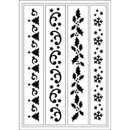 Schablonen und Zubehör für verschiedene Techniken / Templates Fleksible Stencil, A5, Jul Tema Grænser