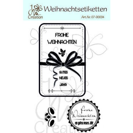 STEMPEL / STAMP: GUMMI / RUBBER Hochwertig Stempelgummi, Weihnachtsetiketten