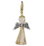 Exlusiv Kit Cartão de cristal Anjo da Guarda, 3,2x2 cm, com mosquetão, sombra dourada