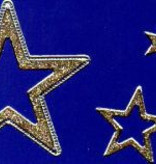 Sticker Glitter Ziersticker, 10 x 23cm, sterren, verschillende grootte.