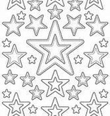 Sticker Glitter Ziersticker, 10 x 23 centimetri, stelle, formato differente.
