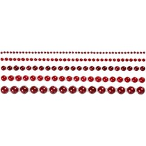 Halv-perler, størrelse 2-8 mm, rød, rangeret 140