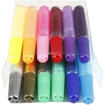 Glitzerkleber, Sortiment, 10 ml, 12 sortiert