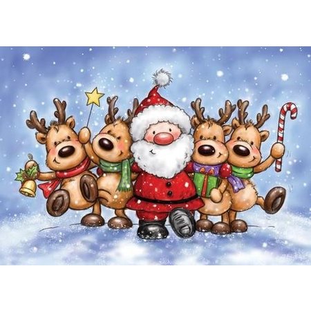 Wild Rose Studio`s Transparent stamp: reindeer and santa claus