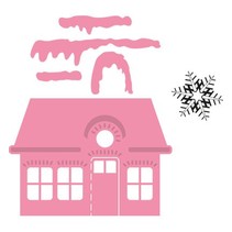 Marianne Design, Stanz- und Prägeschablone, Weihnachtsvilla + Schneestern Stempel