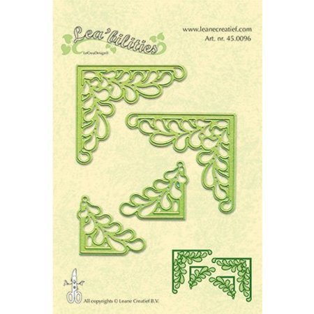 Leane Creatief - Lea'bilities Lea'bilitie, stamping and embossing templates, corner with leaves