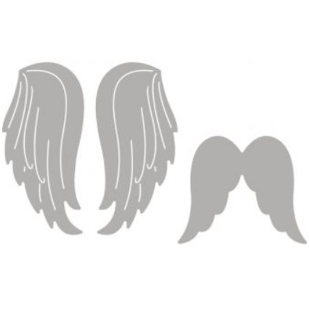 Spellbinders und Rayher Ponsen template set: twee engelenvleugels