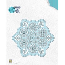 Nelie Snellen, estampage et gaufrage modèles, Vitrail Ce - Fantaisie fleur 2